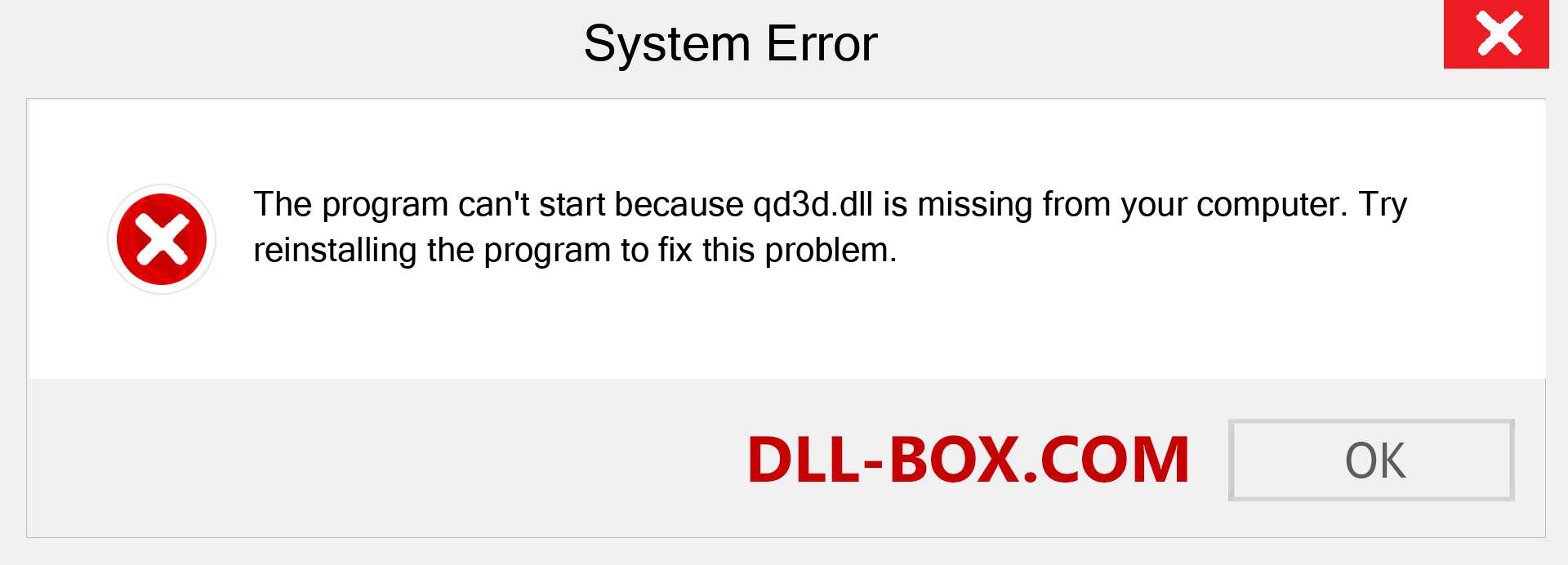  qd3d.dll file is missing?. Download for Windows 7, 8, 10 - Fix  qd3d dll Missing Error on Windows, photos, images